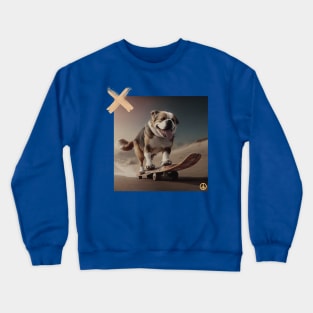 Skateboarding Dog Crewneck Sweatshirt